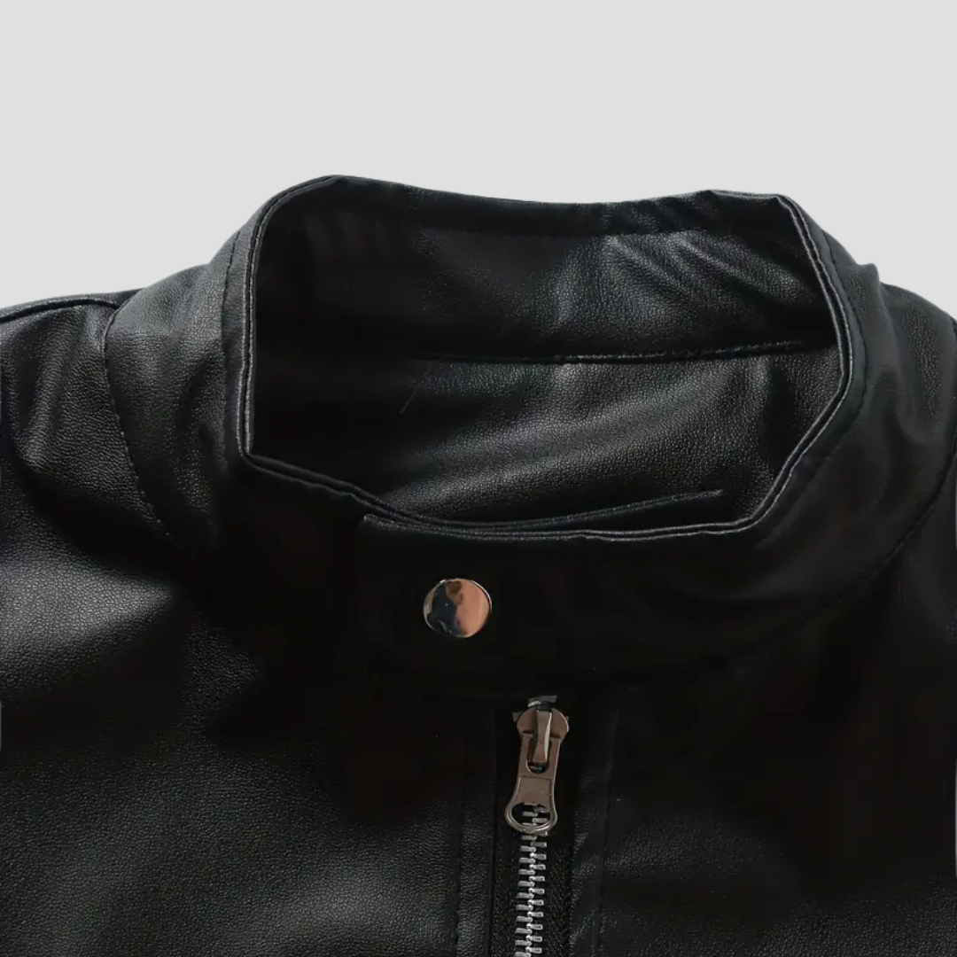 Men's Leather Jacket Biker Slim Fit Smooth Leather 2