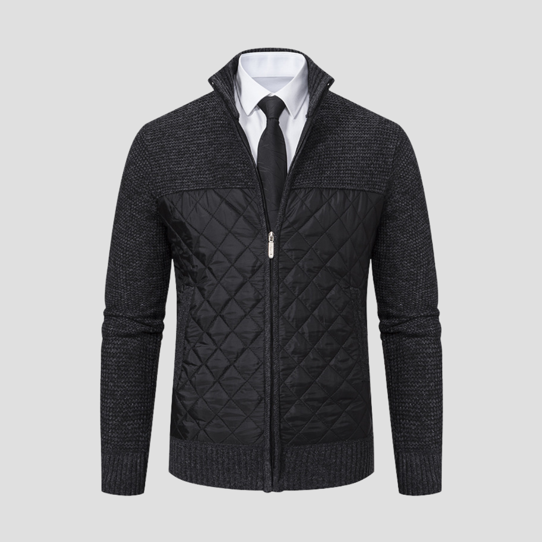 Men's Quilted Jacket Cotton Blend Smart Casual 2