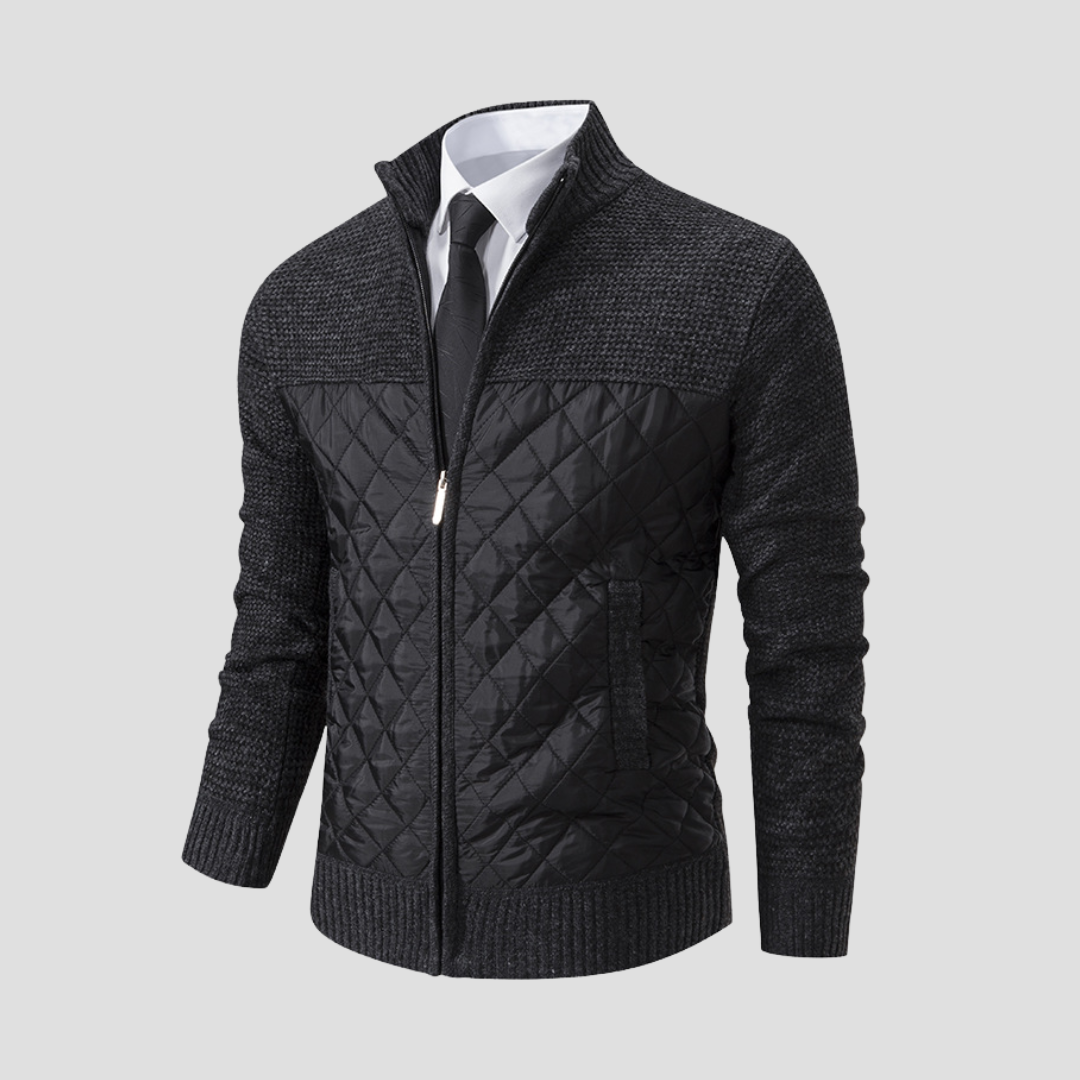 Men's Quilted Jacket Cotton Blend Smart Casual 3