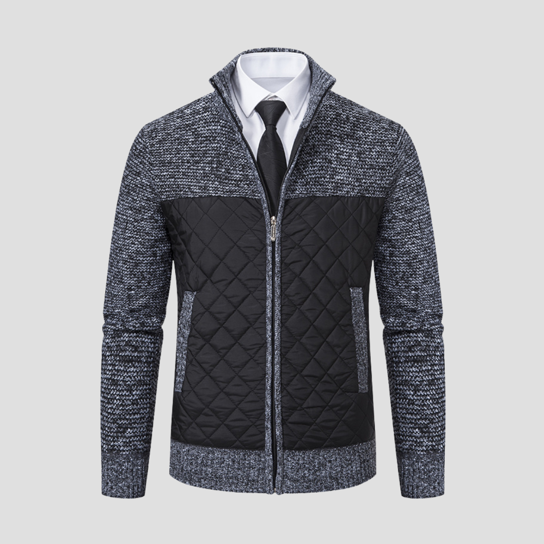Men's Quilted Jacket Cotton Blend Smart Casual 4