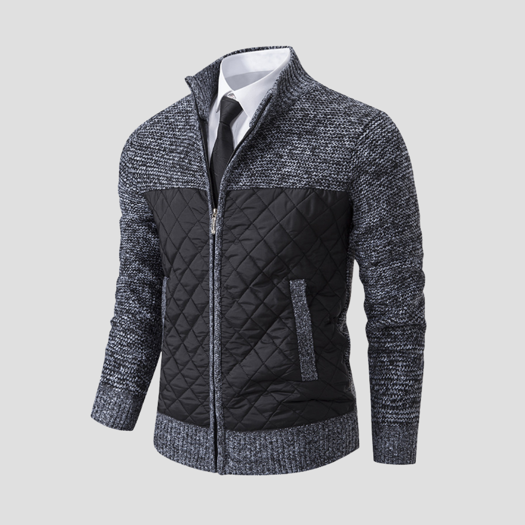 Men's Quilted Jacket Cotton Blend Smart Casual 5