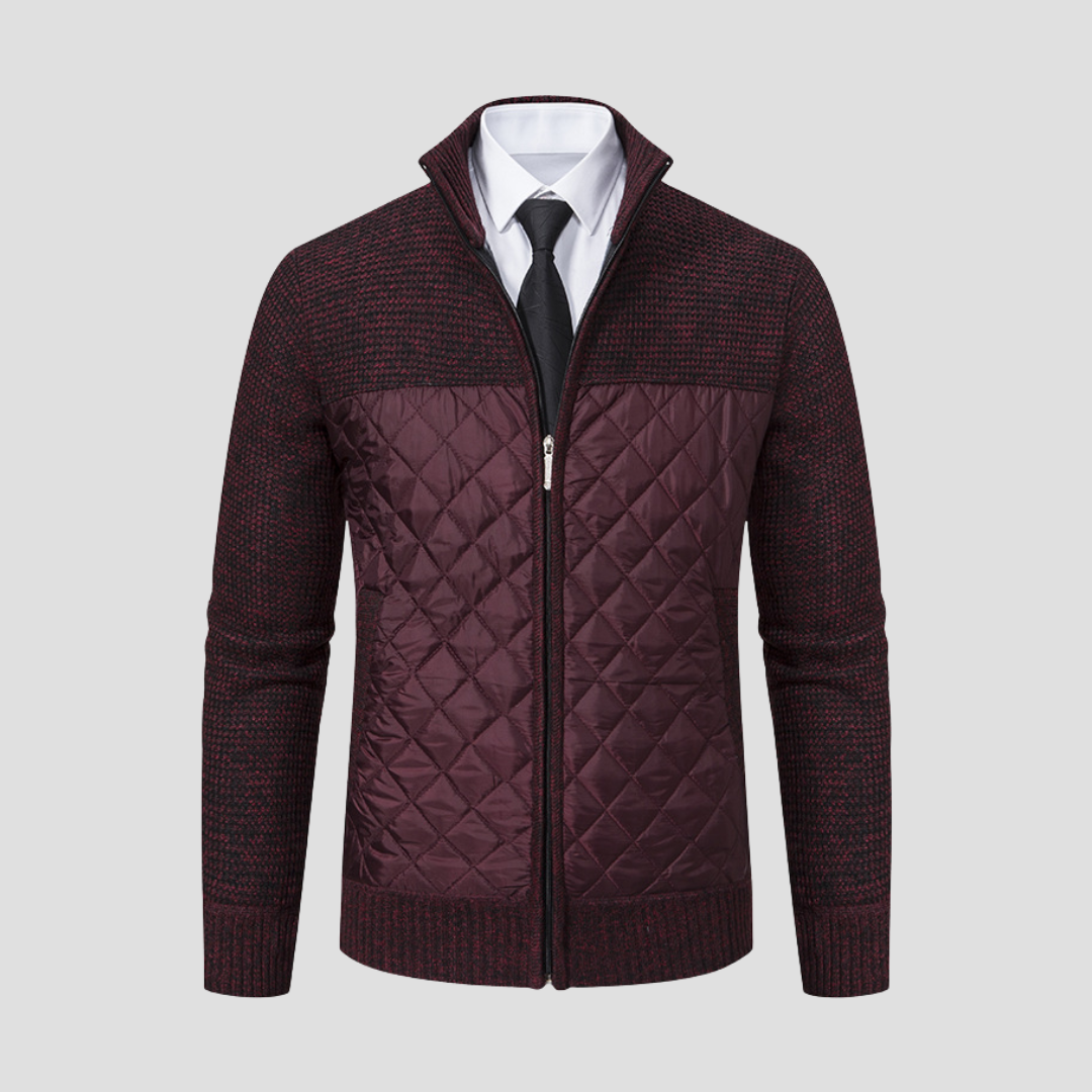 Men's Quilted Jacket Cotton Blend Smart Casual 6