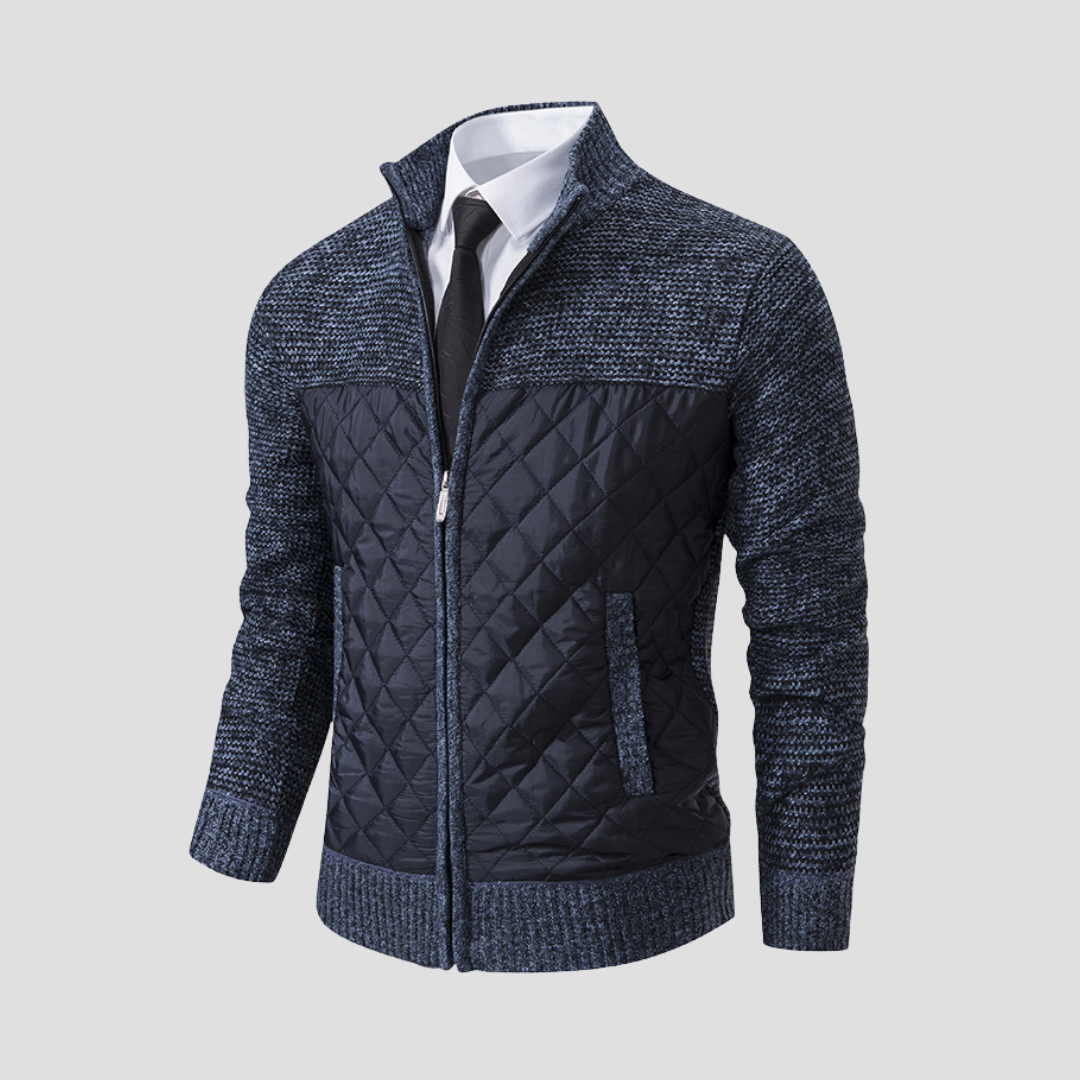 Men's Quilted Jacket Cotton Blend Smart Casual 9