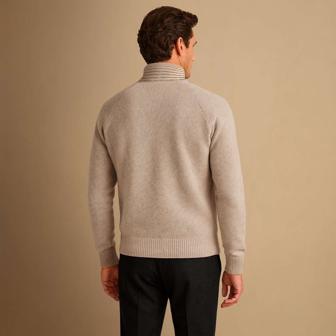 Men's Zip Up Cardigan Wool Relaxed Fit Full-Zip Knit Sweater 3
