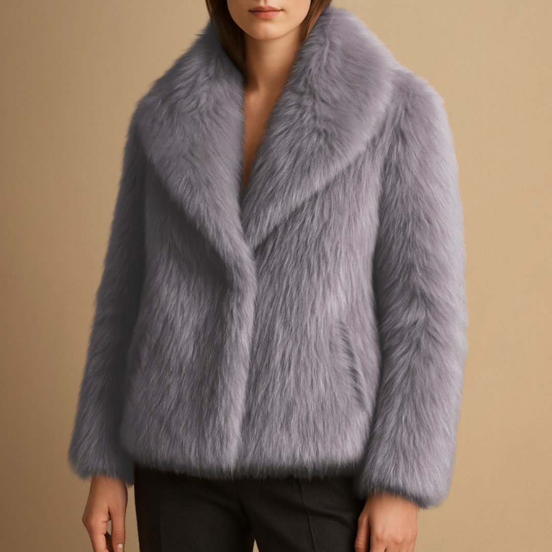 Women's Faux Fur Coat Oversized Lapel Winter Outerwear 12