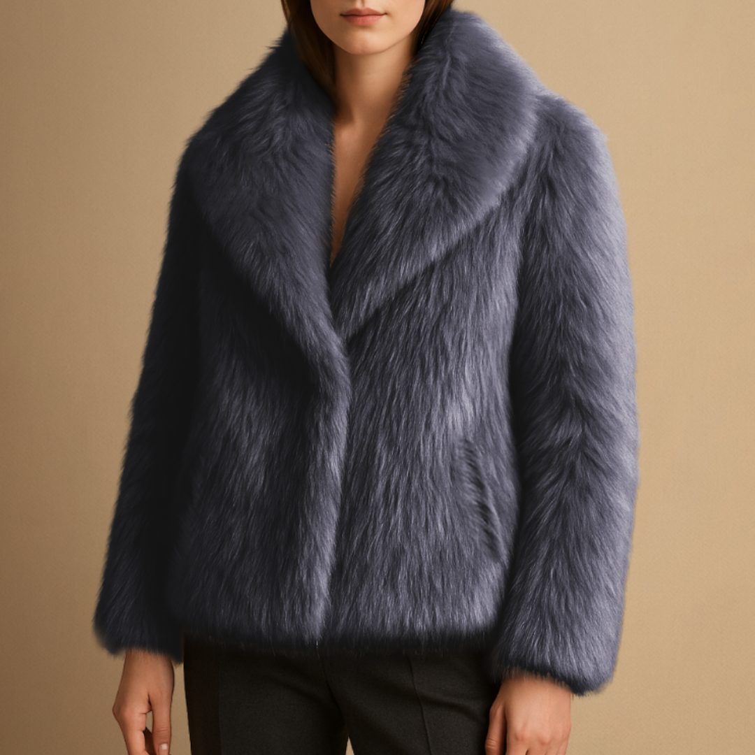 Women's Faux Fur Coat Oversized Lapel Winter Outerwear 13