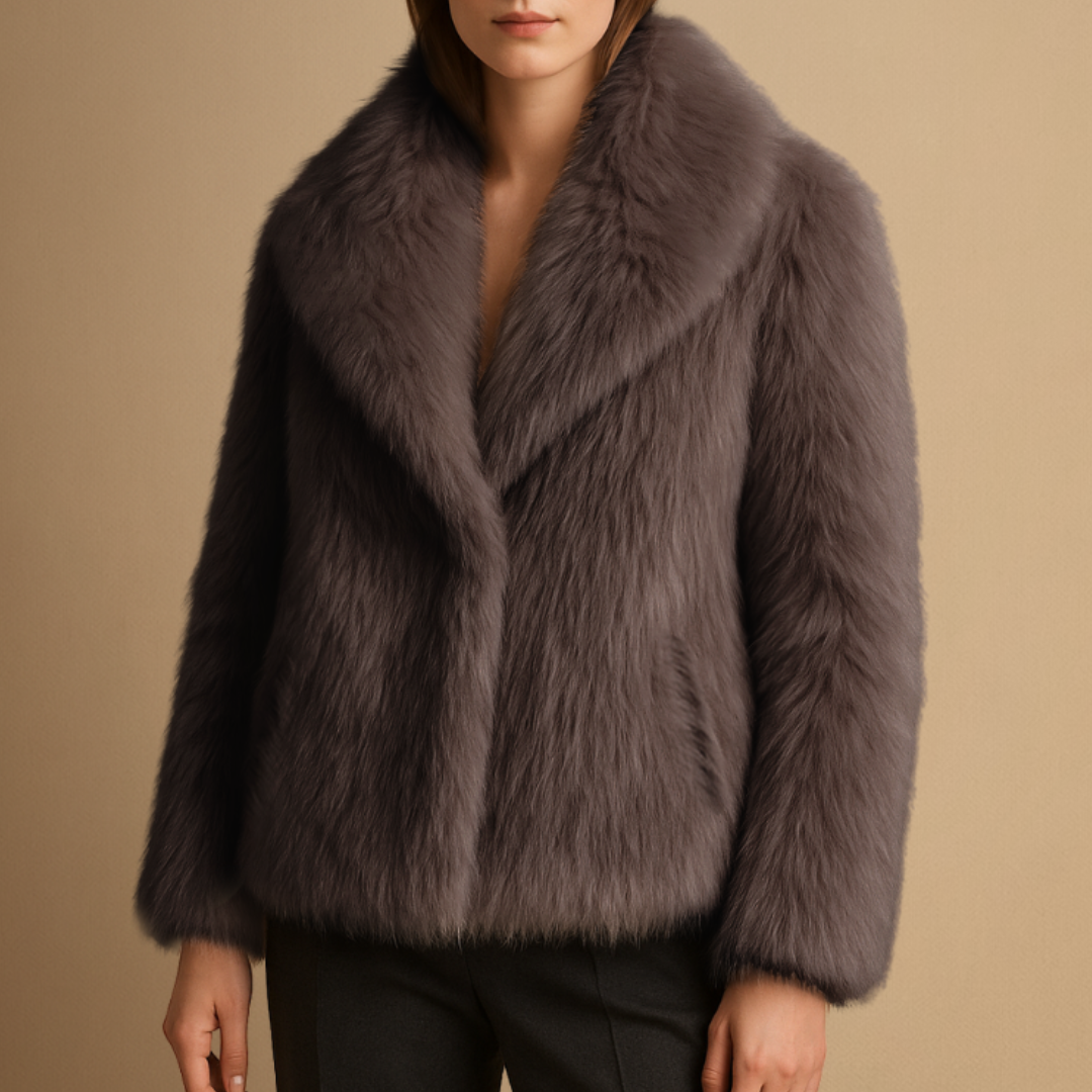 Women's Faux Fur Coat Oversized Lapel Winter Outerwear 8