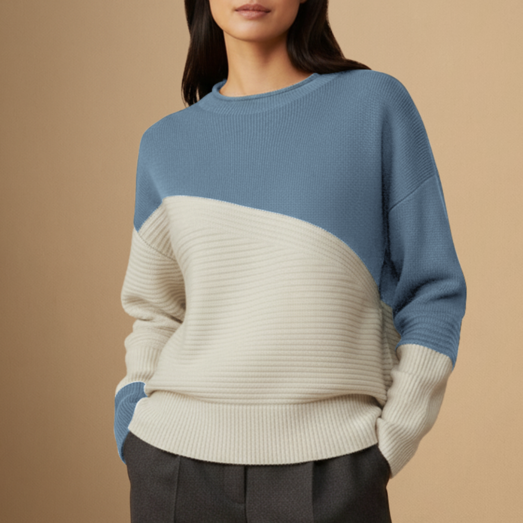 Women's Jumper Acrylic Colour-Block Relaxed Fit 7