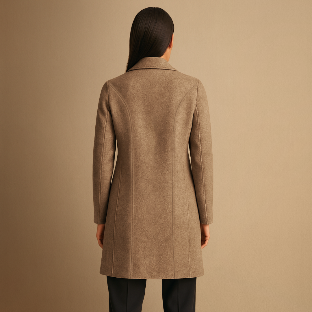 Women's Winter Coat Tweed Mid-Length with Structured Lapel 3