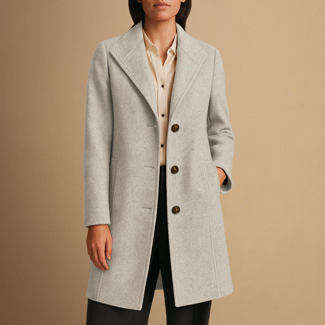 Women's Winter Coat Tweed Mid-Length with Structured Lapel 4