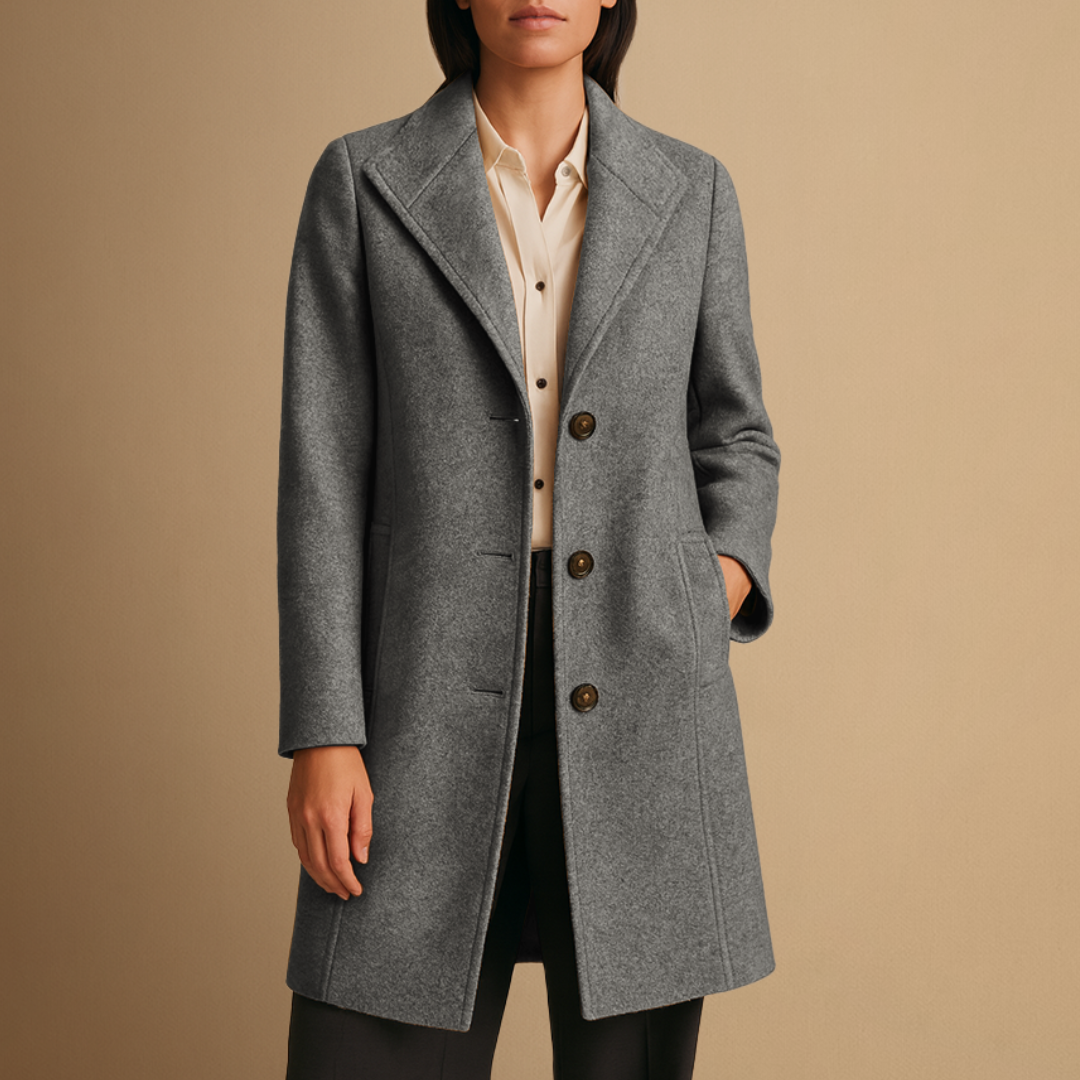 Women's Winter Coat Tweed Mid-Length with Structured Lapel 6
