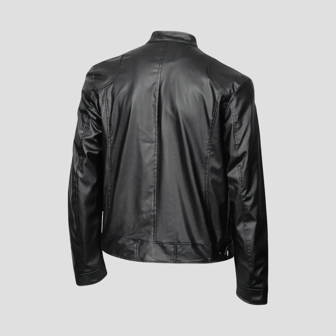 Men's Leather Jacket Biker Slim Fit Smooth Leather 1