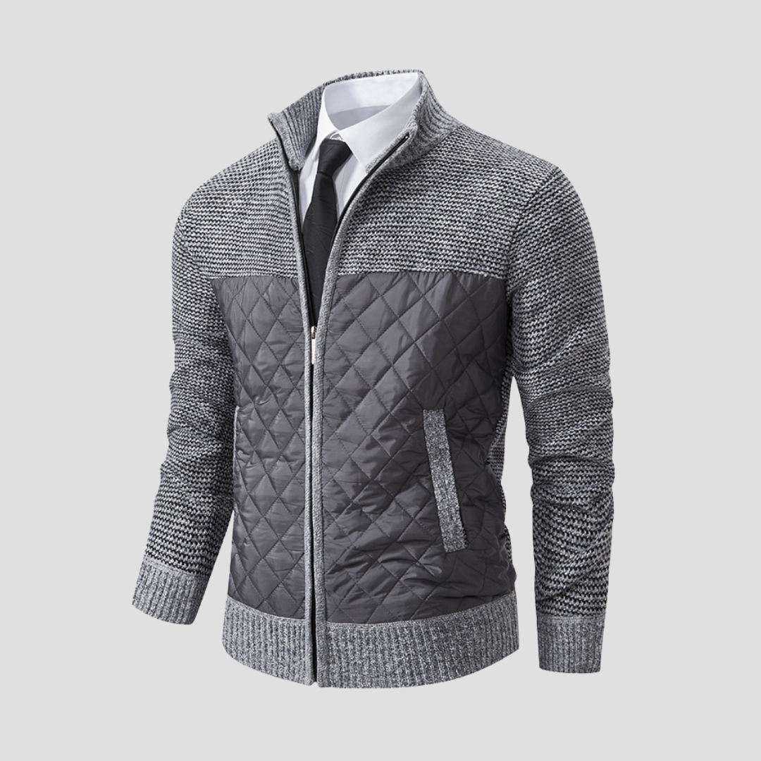 Men's Quilted Jacket Cotton Blend Smart Casual 0
