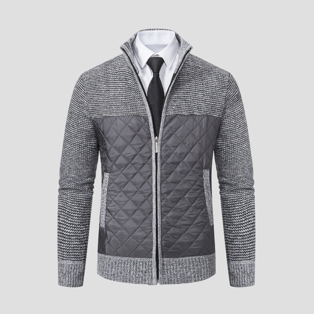 Men's Quilted Jacket Cotton Blend Smart Casual 1