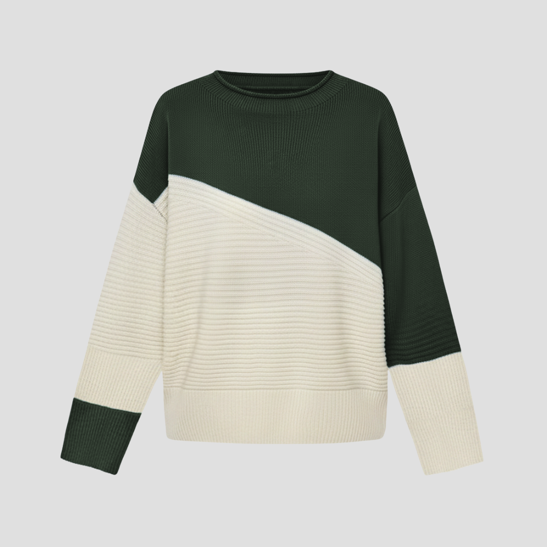 Women's Jumper Acrylic Colour-Block Relaxed Fit 1