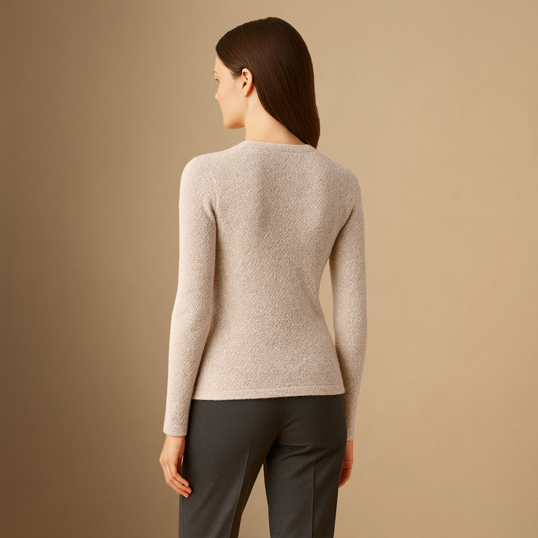 Women's Jumper Knit Medium Stretch Crew Neck Long Sleeve 3