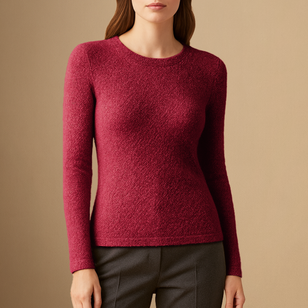 Women's Jumper Knit Medium Stretch Crew Neck Long Sleeve 5